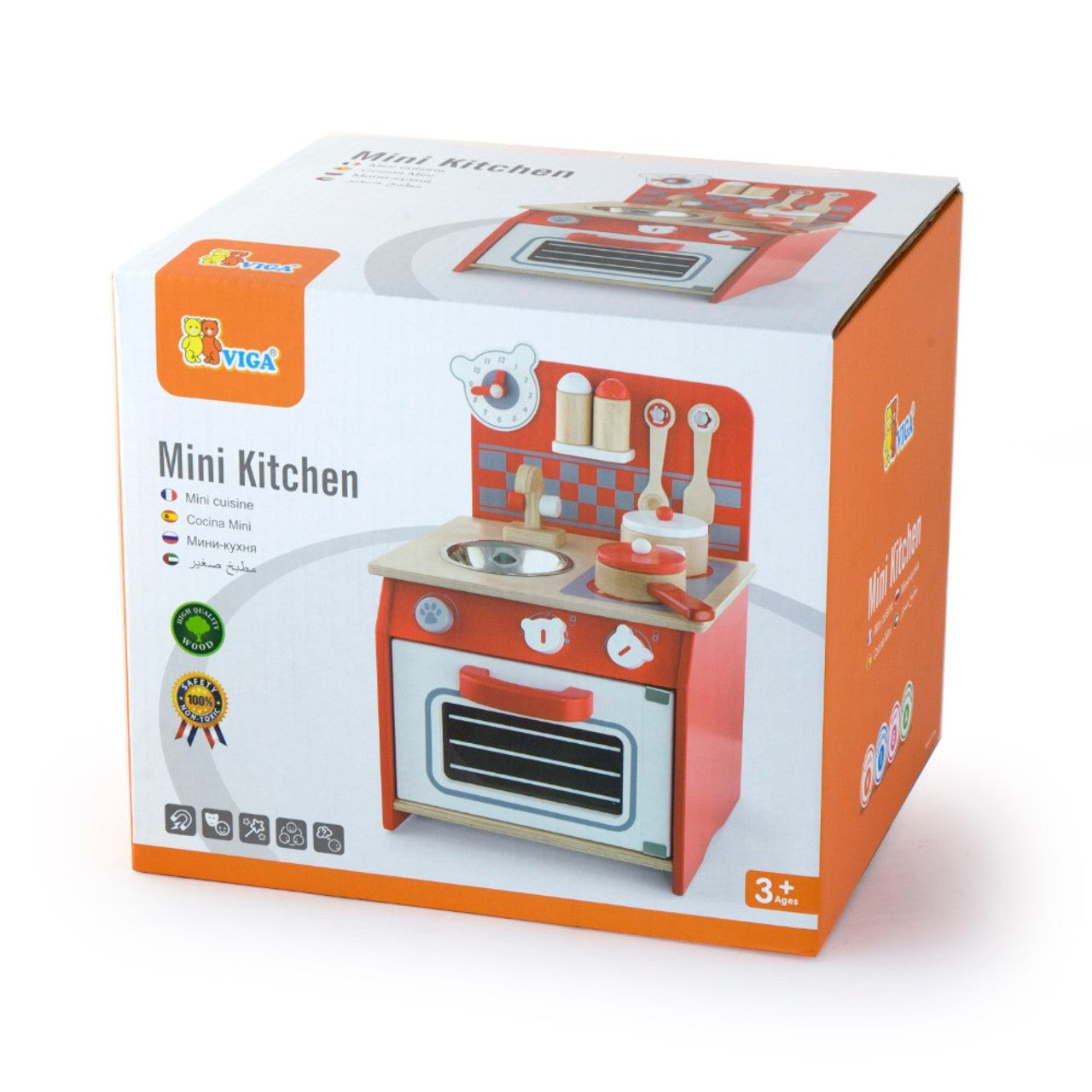 Table Top Wooden Kitchen Set with Accessories | Kids Pretend Play Cooking Toy Age 3+