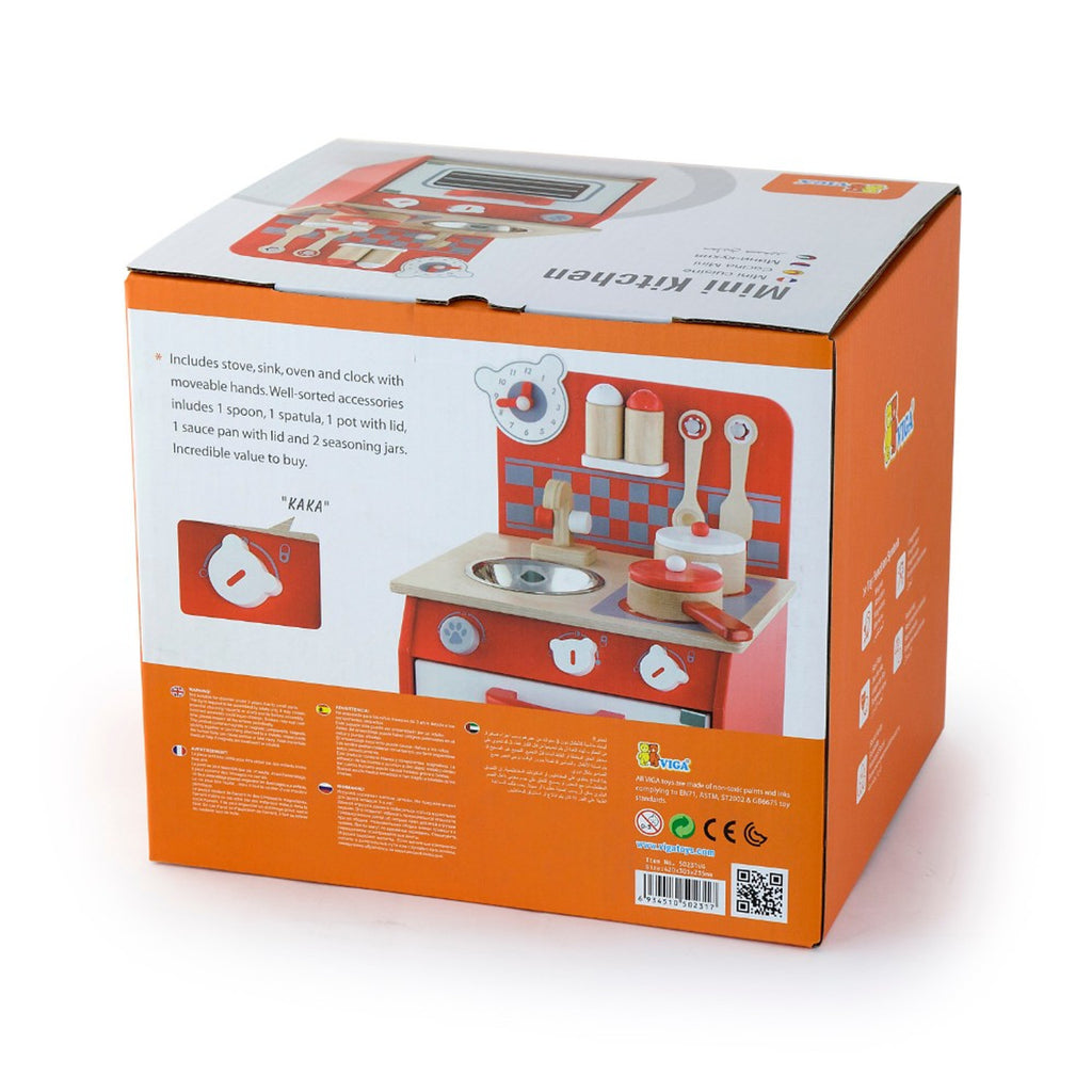 Table Top Wooden Kitchen Set with Accessories | Kids Pretend Play Cooking Toy Age 3+