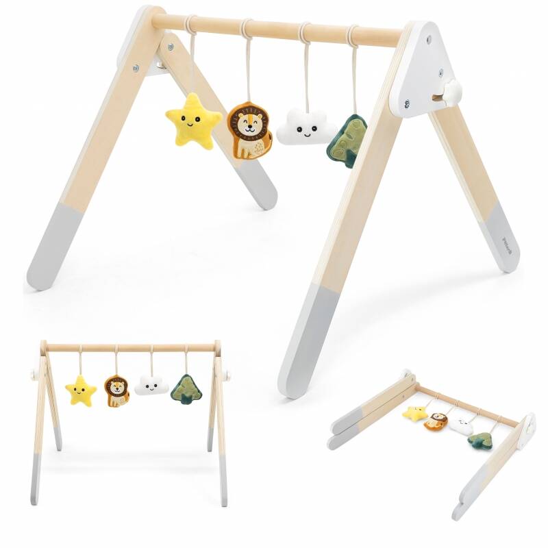 Foldable Baby Play Gym 0M+ | Wooden Activity Gym for Newborn Sensory Play