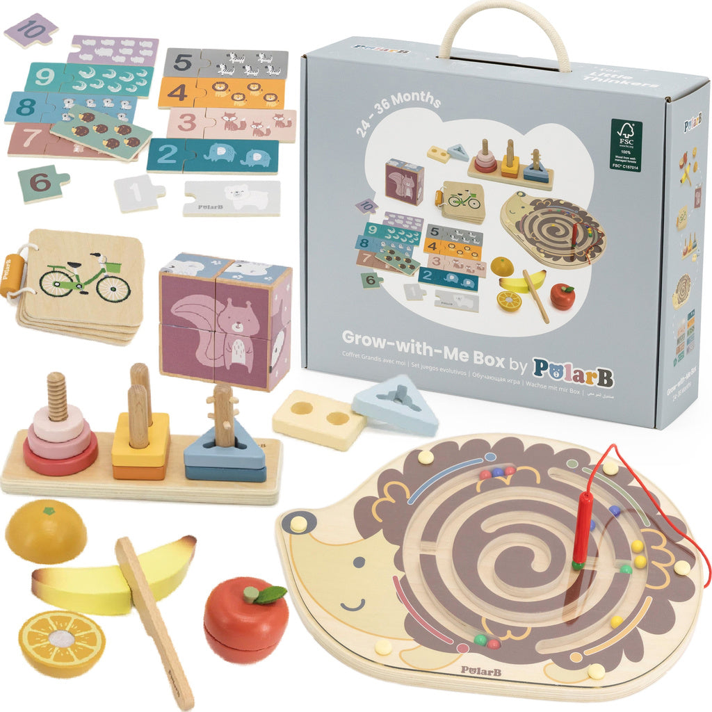 Grow With Me Little Thinkers Box (24–36 Months) | Montessori Educational Learning Toy Set