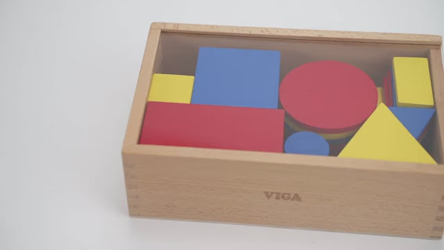 Wooden Logic Blocks 48 Pcs | Montessori Shape & Color Sorting Educational Toy