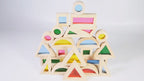 Kidpik Rainbow Wooden Blocks 24 Pcs | Kids Colorful Learning Building Toy Set