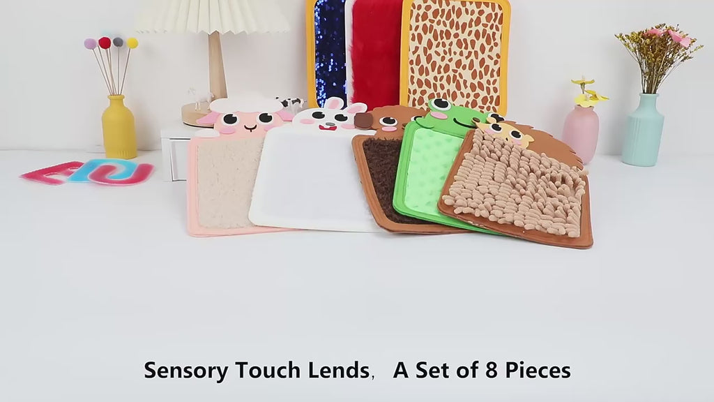 Touch Lends Animal Hair Cognitive Cognition 8 PCS | Kids Sensory Texture Learning Mats