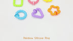 Silicon Baby Teething Ring Toys 6 PCS | Textured Sensory Silicone Ring Set
