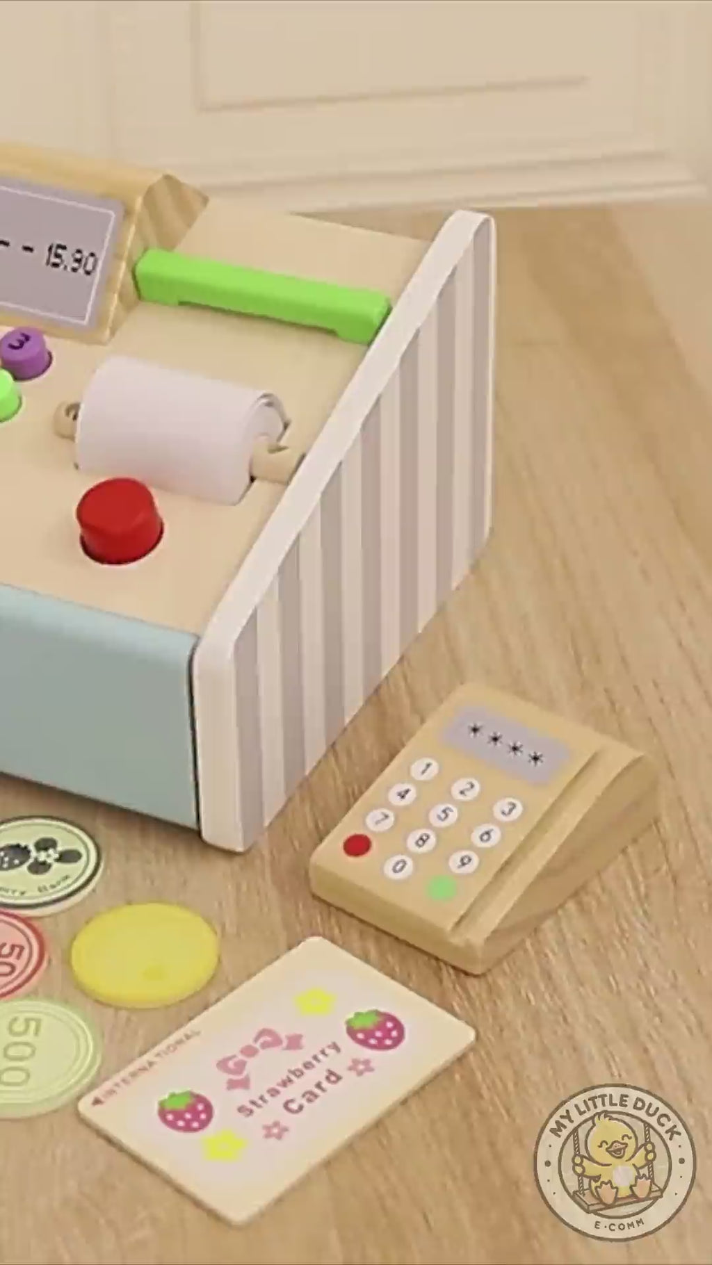 My Cash Register Toy for Kids | Pretend Play Supermarket Checkout Set with Scanner & Calculator