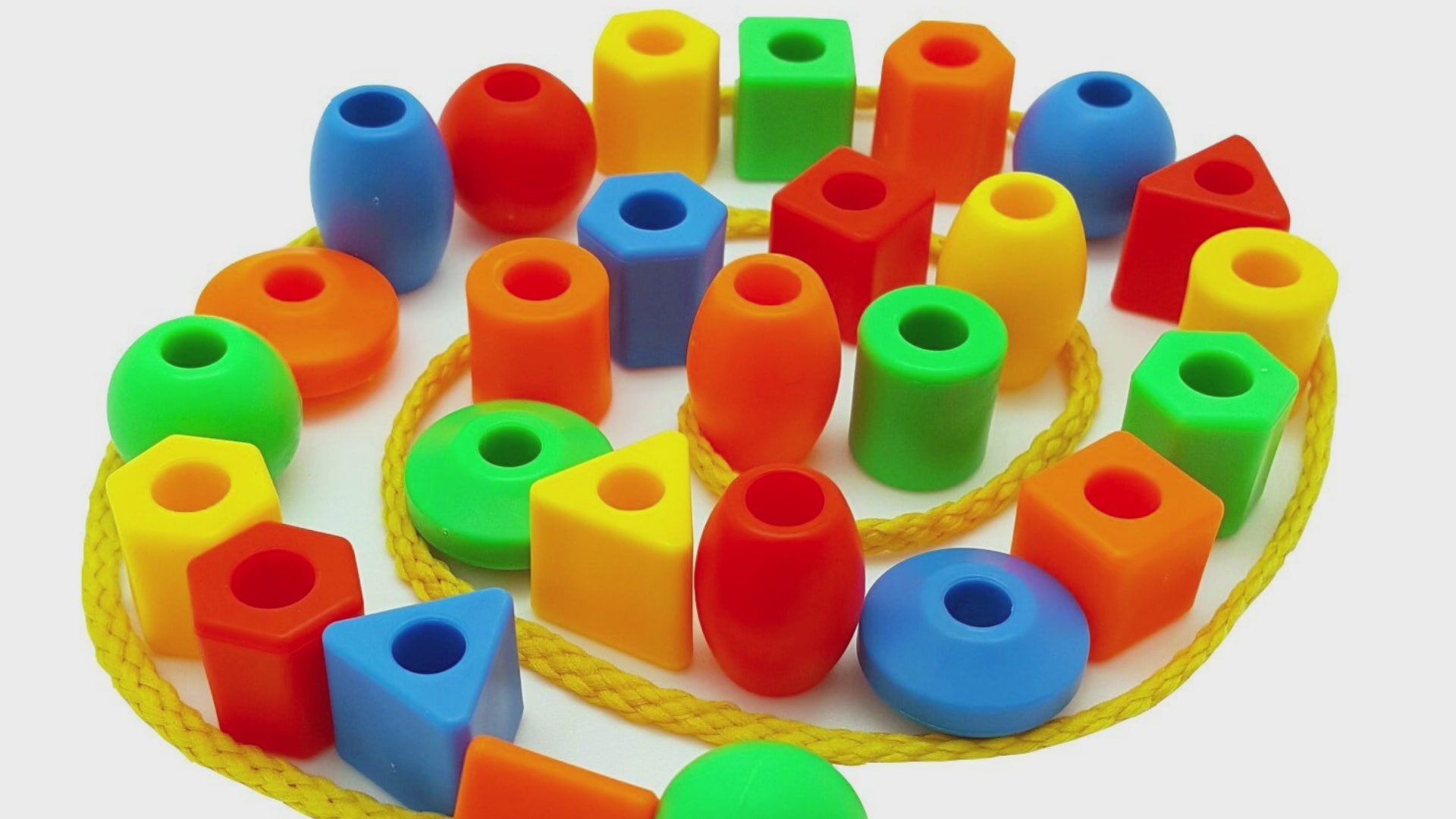 Jumbo Lacing Beads with String & Tote 54 Pcs