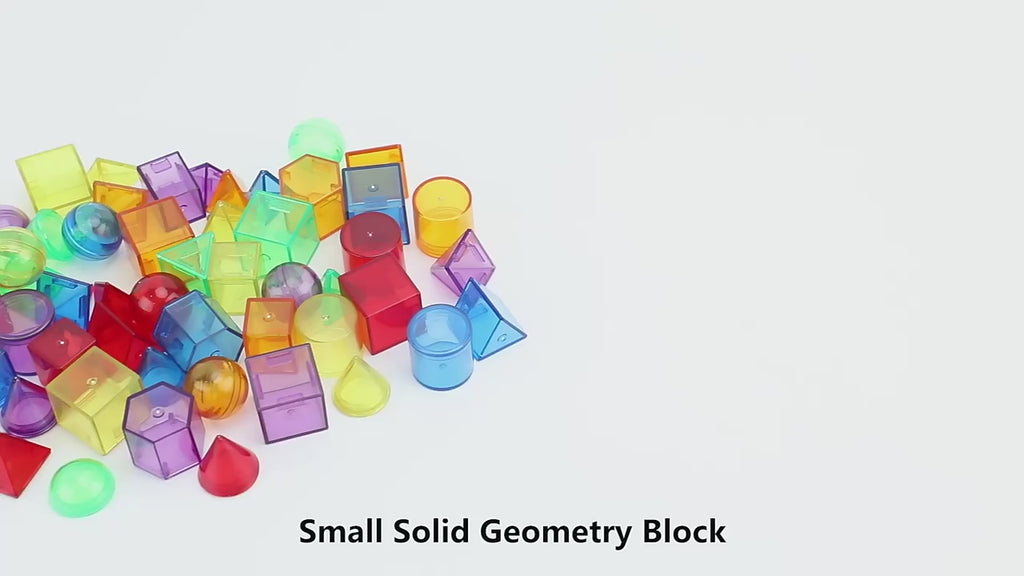 Solid Geometry Shapes 60 PCS | 3D Educational Building Cubes for Kids