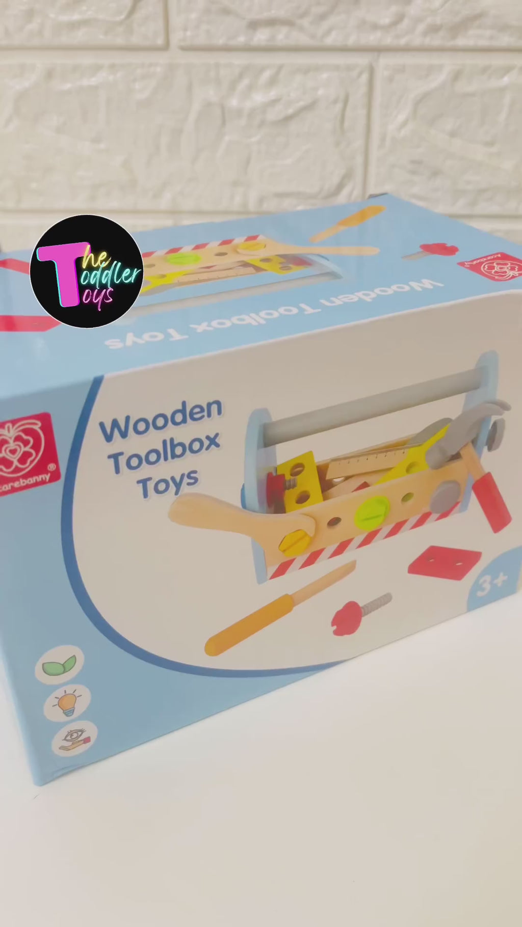 Wooden Tool Box Set for Kids | Pretend Play Carpenter Kit Educational Construction Toy