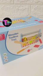 Wooden Tool Box Set for Kids | Pretend Play Carpenter Kit Educational Construction Toy