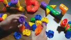 Capu Manipulative Shapes 60 PCS | Interlocking STEM Fine Motor Skills Building Toy