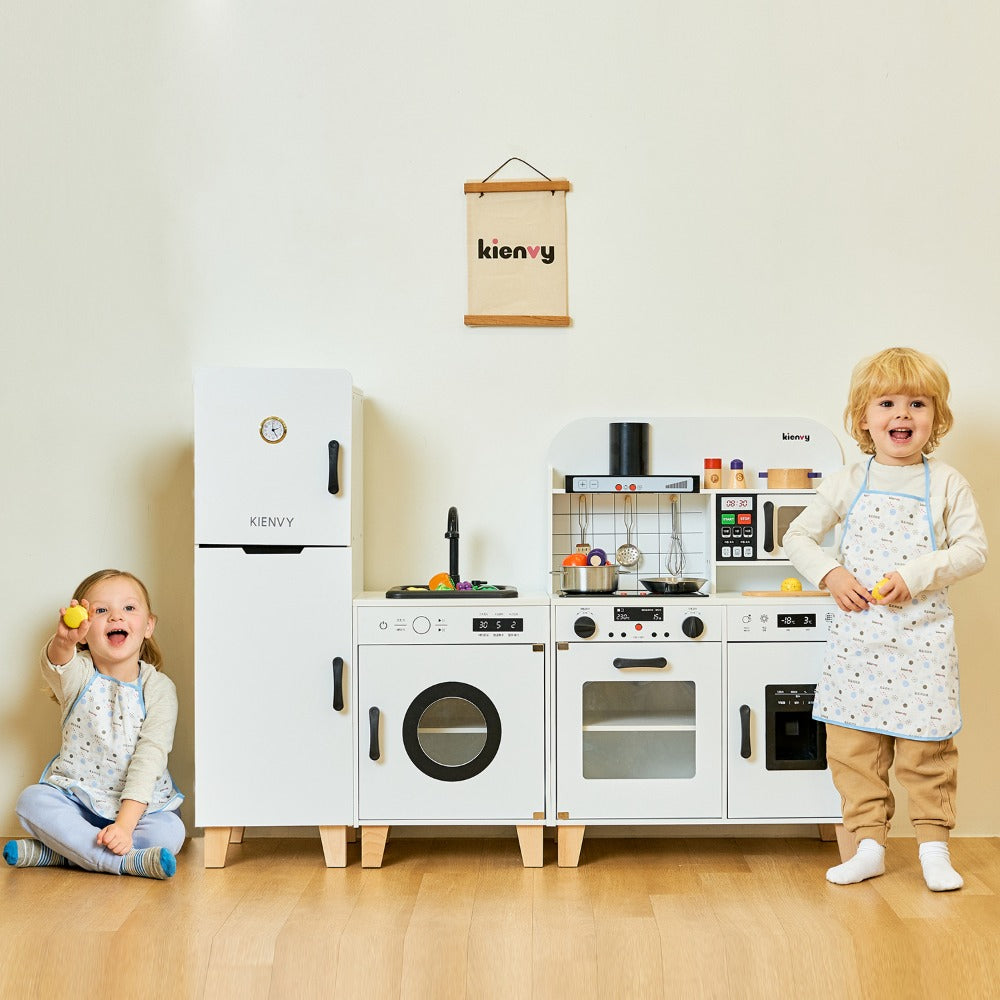 Luxury Wooden Kitchen Playset with Sound, Light & Water | Kids Cooking Toy Set