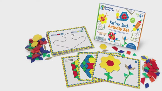 Pattern Block Activity Set 144 Pcs | Shape & Color Learning STEM Toy for Kids