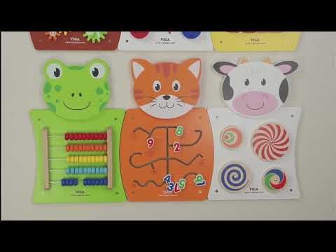 Wall Toys Set of 3 Animal Panels | Educational Sensory Activity Wall Toys for Kids