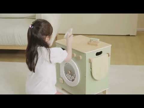 Wooden Washing Machine Set for Kids | Pretend Laundry Role Play Toy Age 3+