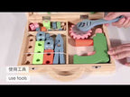 Portable Wooden Tool Box for Kids | DIY Build & Play Construction Toy Set