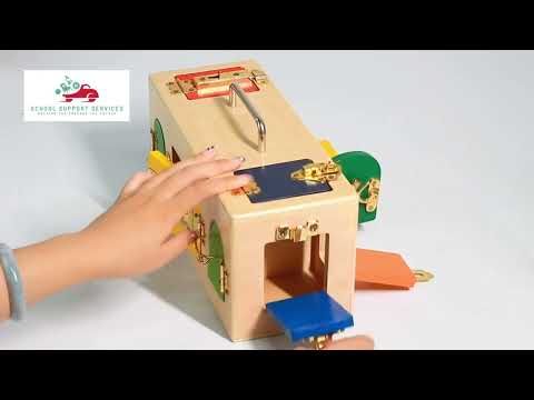 Wooden Lock Activity Box | Montessori Fine Motor Skills Latch Learning Toy (Ages 2+)