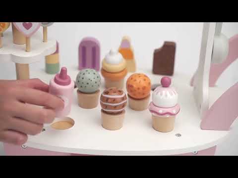 Wooden Ice Cream Cart Mini | Pretend Play Ice Cream Shop Toy for Kids
