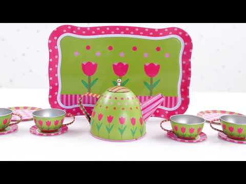 Pop Up Kettle Tea Set | Kids Metallic Kitchen Role Play Cooking Set