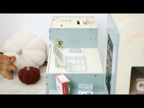 Honey Joy Kids Grocery Store Playset | Wooden Supermarket Pretend Play Set with Cash Register
