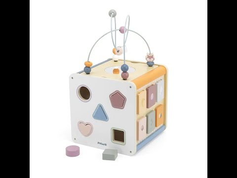 Wooden Activity Cube 8-in-1 | Montessori Motor Skills Learning Toy for Kids 18M+