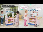 Simulation Supermarket Grocery Cart Stand | Kids Fruits & Vegetables Pretend Play Shop Toy