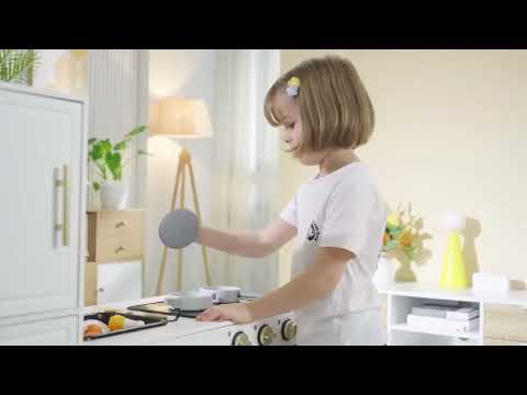 Classic White Modern Kitchen with Light & Sound | Kids Pretend Play Kitchen Set