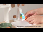 ROBUD Play Kitchen with Pretend Ice Cube Dispenser for Kids,Vintage Green