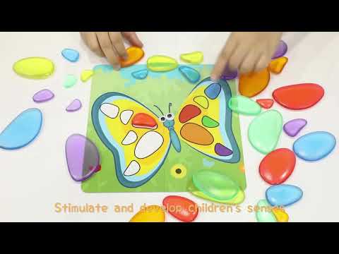 Rainbow Pebbles Transparent Sorting Stacking Stones | 36 PCS Learning Set