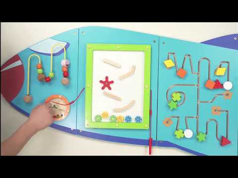 Large Aeroplane Activity Wall Panels | Kids Montessori Sensory Wall Toy
