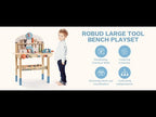 Tool Bench for Kids | Wooden Construction Workbench Pretend Play Toy Set