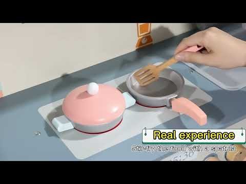 Multi Color Wooden Kitchen Set with Refrigerator | Kids Pretend Play Cooking Toy Educational Role Play