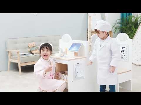 Medical Center Pretend Play Set | Wooden Doctor Hospital Toy for Kids