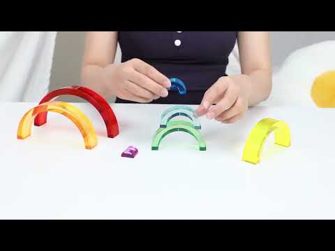 Acrylic Rainbow Stacking Blocks | Montessori Sensory Learning Toy for Kids