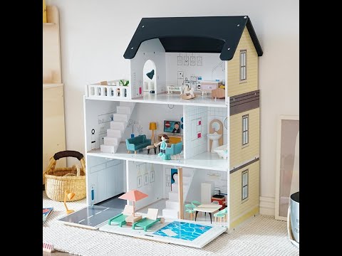 Korean Doll House with Furniture | Multi Room Wooden Pretend Play Toy for Kids