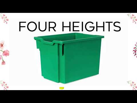 Storage Bin Set of 2 (Small & Large) | Classroom Plastic Organizer Box with Handles