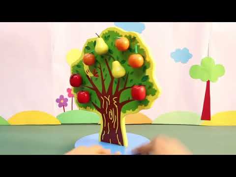 Wooden Apple Magnetic Tree Lacing Toy | Kids Montessori Brain Development Game