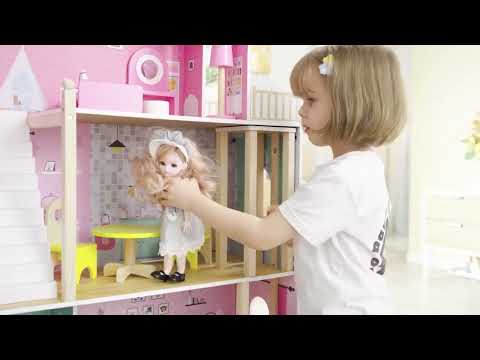 Big Fancy Doll House | 3-Story Wooden Dollhouse with Elevator for Kids