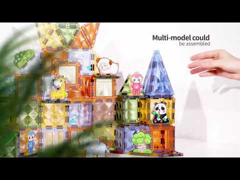 Light Magnetic Blocks Marble Run Set 124 PCS | STEM Construction Toy with LED