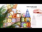Light Magnetic Blocks Marble Run Set 124 PCS | STEM Construction Toy with LED
