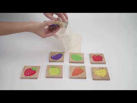Magnetic Puzzle Block 32 Pcs Fruits Set | Wooden Educational Learning Toy for Kids