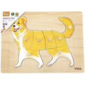 Wooden Pegged Puppy Puzzle | Montessori Animal Learning Toy for Kids 18+ Months