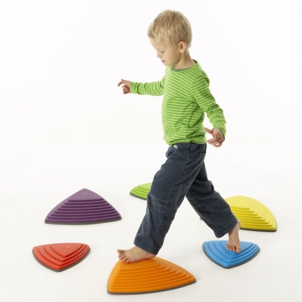 River Stone Stepping Stones Set (11 PCS) | Balance & Coordination Active Play Toy
