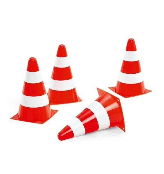 Traffic Cones Set (4 Pcs) | PE Plastic Safety Marker Cones for Kids & Sports Activities