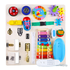 Montessori Busy Wooden Sensory Board | Educational Fine Motor Skill Toy for Kids