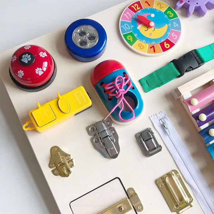 Montessori Busy Wooden Sensory Board | Educational Fine Motor Skill Toy for Kids