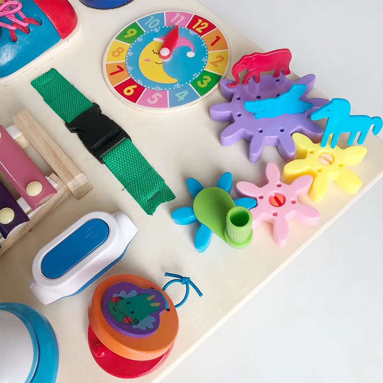 Montessori Busy Wooden Sensory Board | Educational Fine Motor Skill Toy for Kids
