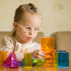 Solid Geometry Blocks 12 Pcs | Transparent STEM Learning Shapes Toy for Kids