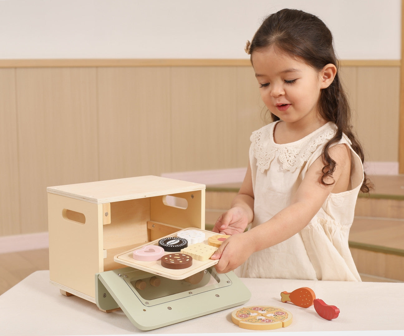 Sweet &amp; Savory Oven Set Kids Kitchen Toy | Pretend Play Pizza Baking Set