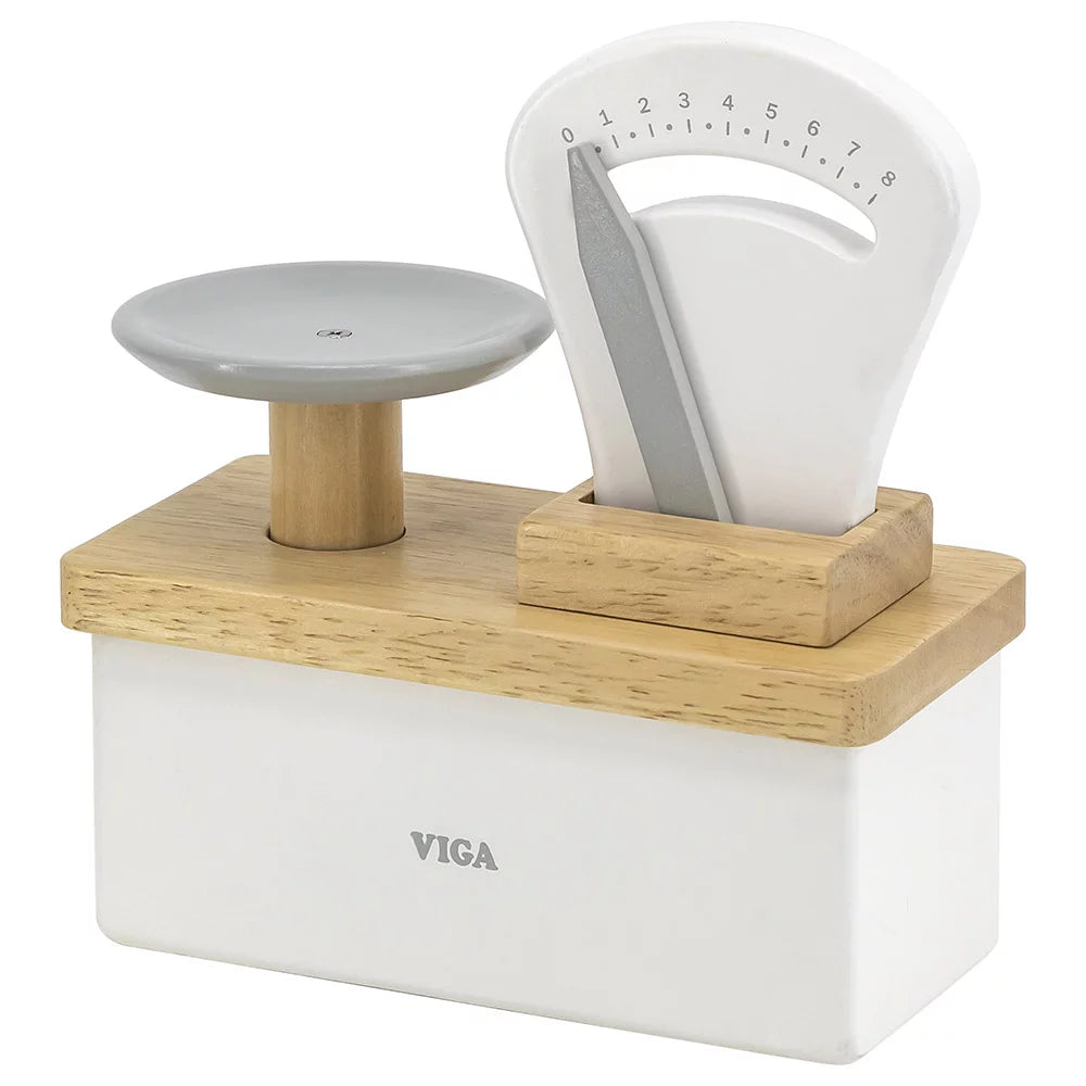 Wooden Weighing Scale Toy | Kids Pretend Play Kitchen Baking Learning Set