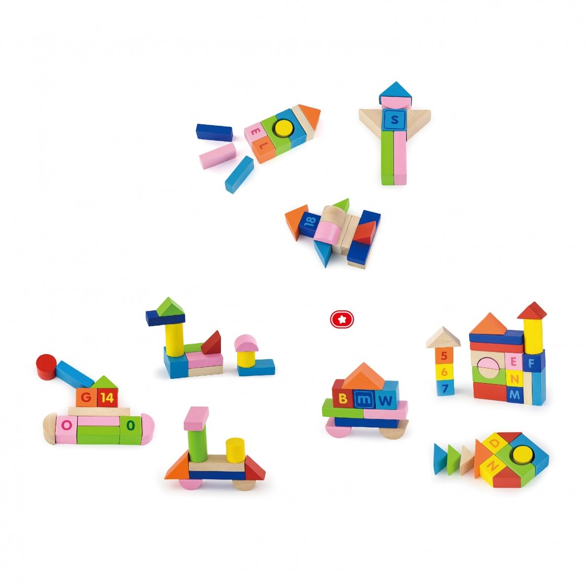 Wooden Alphabet & Number Blocks 100 PCS | Educational Building Toy for Kids